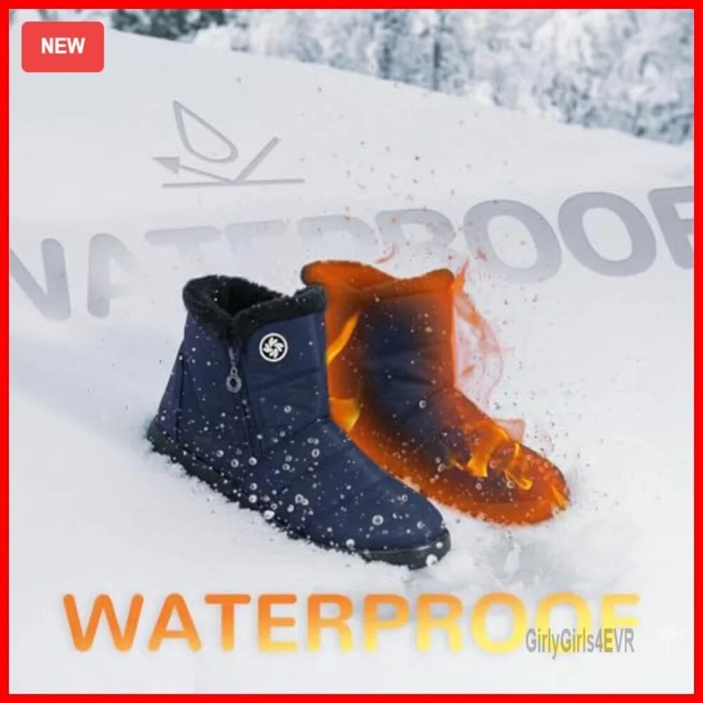 Waterproof Winter Snow Boots with Warm Fur Lining Ankle Booties